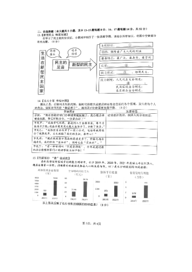 2022-2023-1雅礼教育集团初三期中道德与法治试卷（含答案）