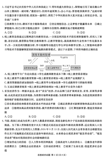 湖南省湘东十校2024年10月高三联考政治试卷（湘东十校10月联考）